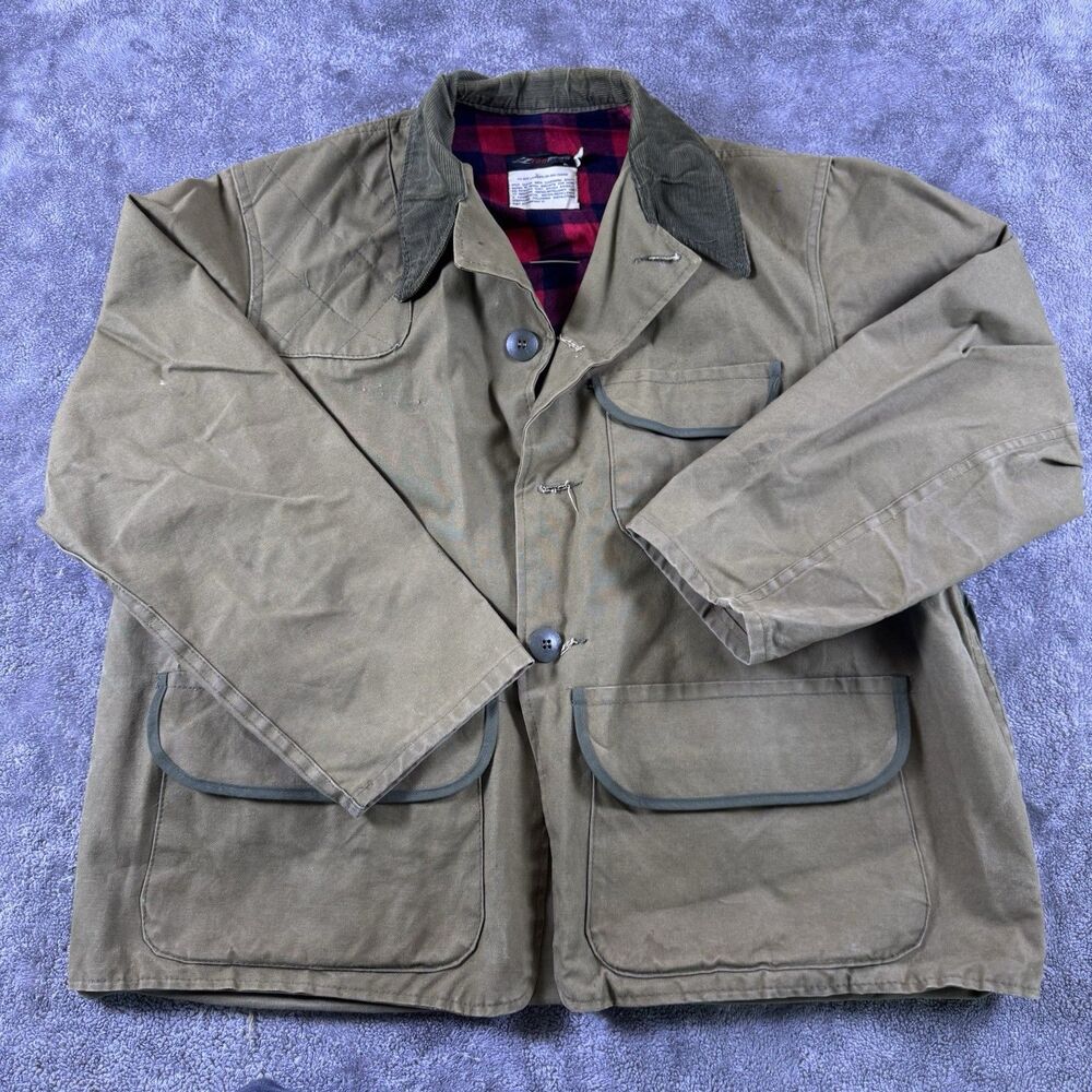 RedHead Canvas Hunting Field Jacket Mens XL Corduroy Collar w License Pouch - Picture 2 of 11